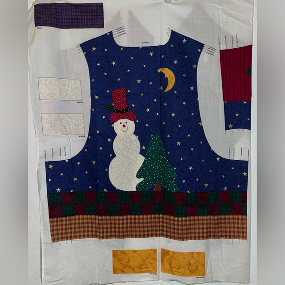 Dreamspinners Vintage Christmas Vest Cut & Sew Fabric Panel - Picture 4 of 16